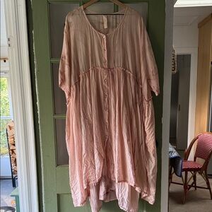 Gilda Midani Flowy Pink Button-Down Dress one size